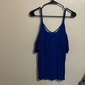 Vibrant blue cold shoulder top L